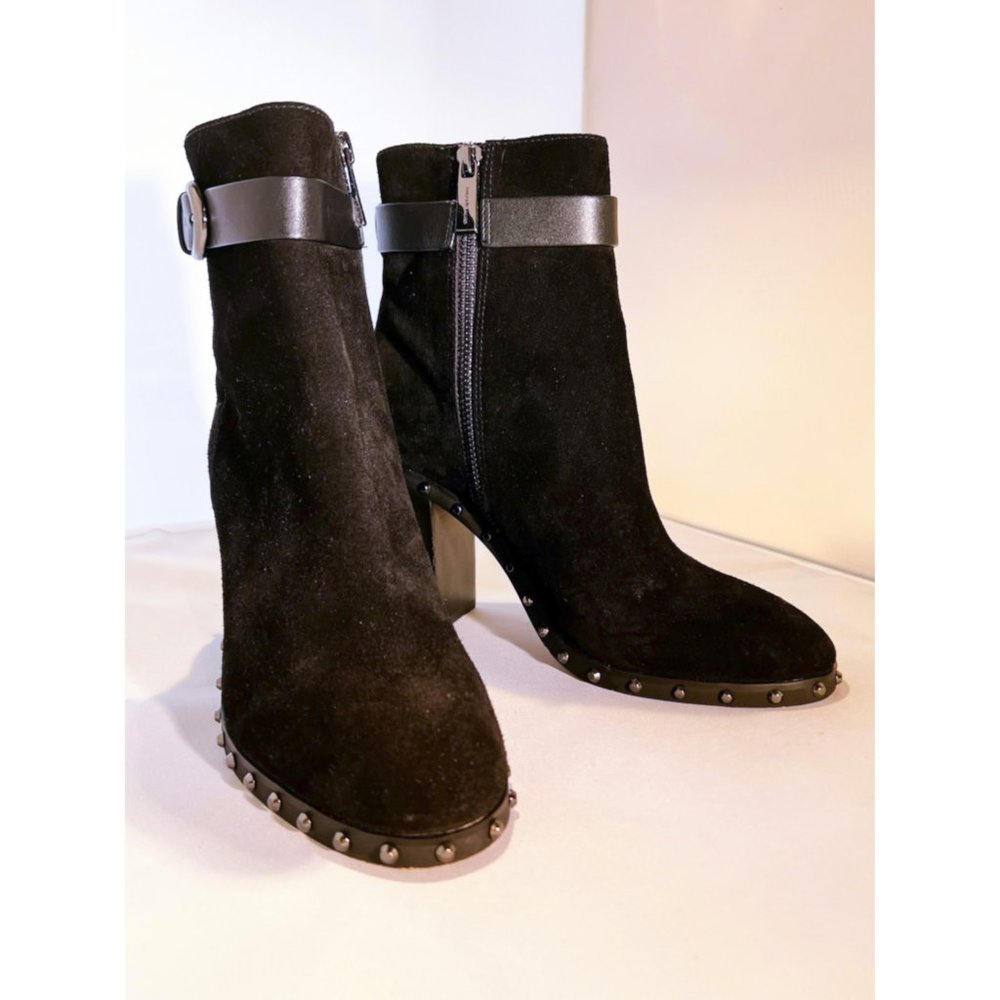 Michael Kors Black Suede Studded Heel Booties